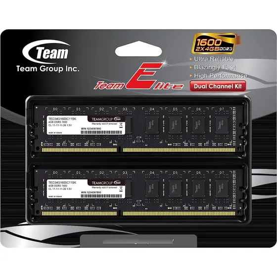 Memorias Ram Ddr3 8gb 4x2 A 1600mhz Team Group  Dual Channel