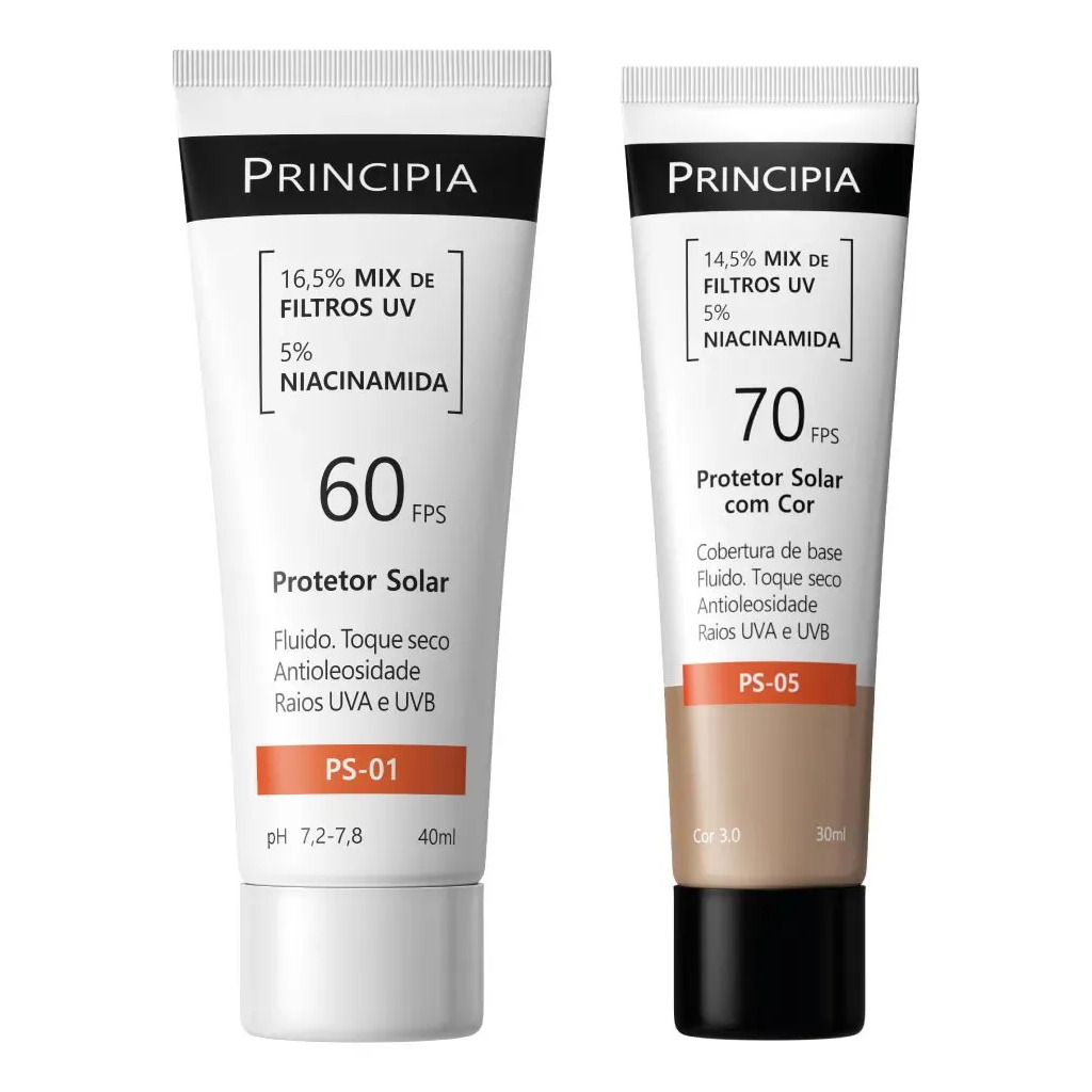 Principia Kit Protetor Solar Fps 60 Sem Cor + Fps 70 Cor 3.0