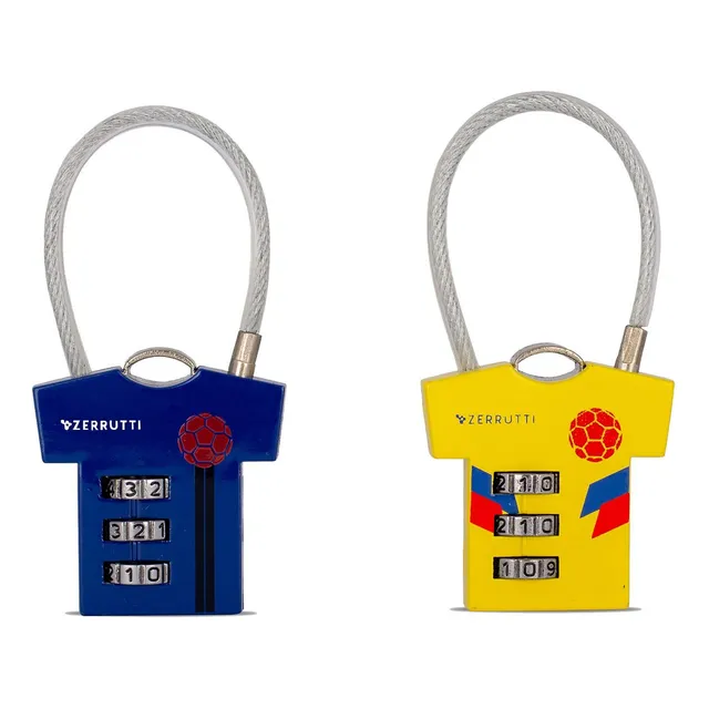Candado Con Clave, Guaya Acero, Futbol, Colombia 2 Unidades