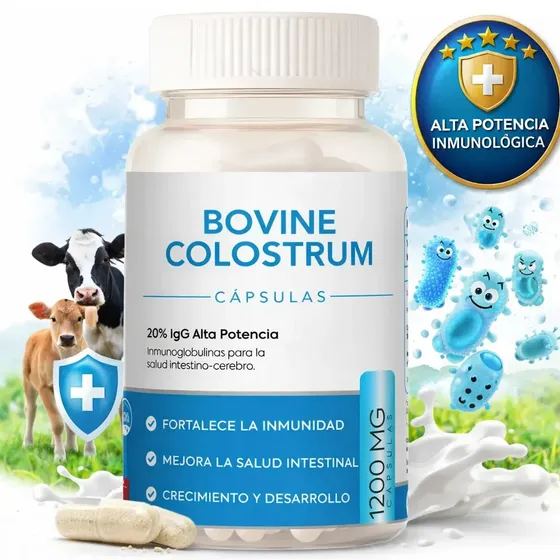 Calostro Bovino 1.200 Mg+ Probióticos + Omega-3 120 Capsulas De Alta Potencia Inmunológica Premium Savia Chic