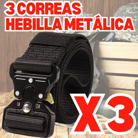 Correa Táctica Militar Con Hebilla Metal Resistente Original