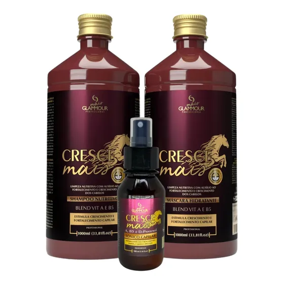 Kit Capilar Cresce Mais Antiqueda Fortalece Restaura 1 Litro