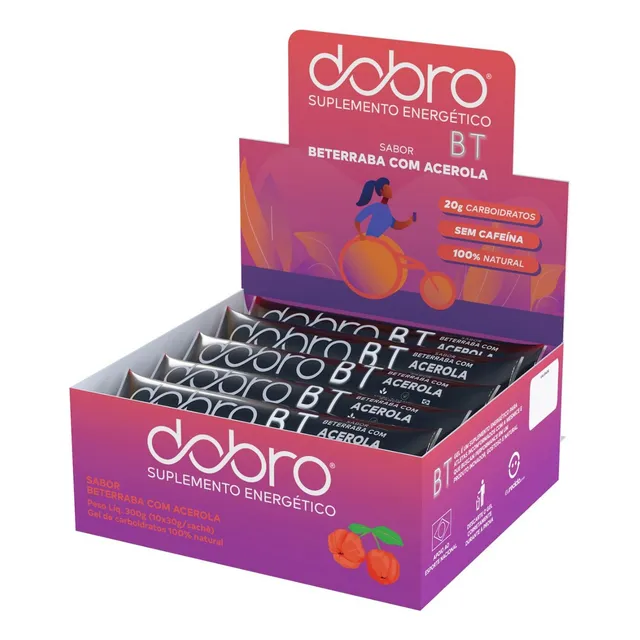 Bt Gel Beterraba Sem Cafeína Sabor Acerola 10un X 30g Dobro