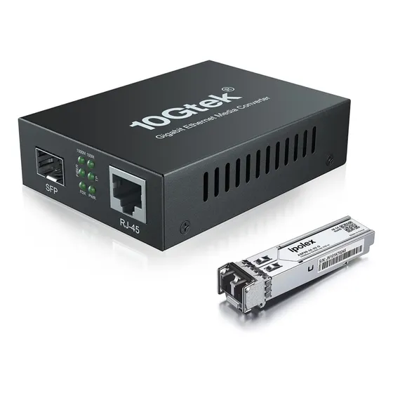 Convertidor De Medios Gigabit De Fibra Lc Multimodo A Con Un