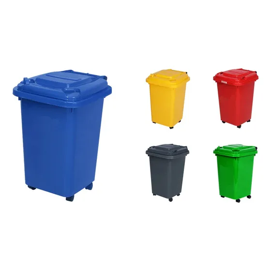 Basurero Contenedor De Basura 50 Litros Con Ruedas - Colores Color Azul