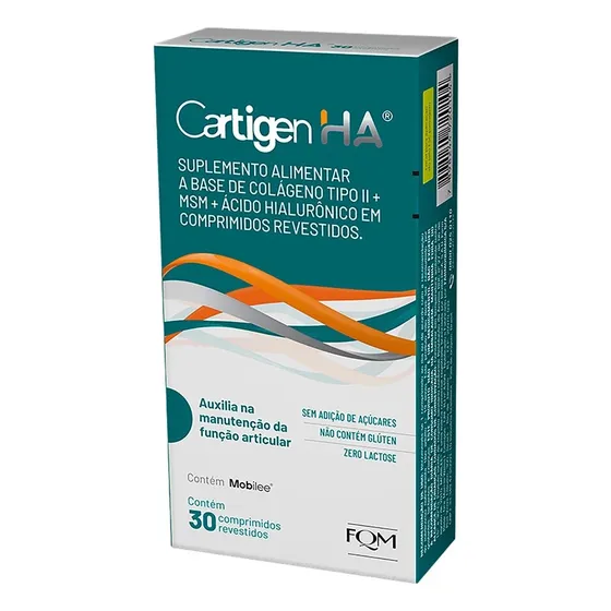 Cartigen Ha Colágeno Tipo 2 + Msm 30 Comprimidos Sabor Sem