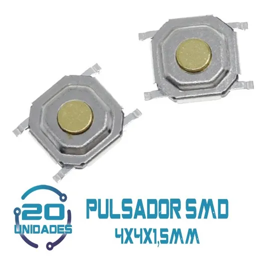5 Unid Interruptor De Botón Pulsador Smd 4x4x1,5mm