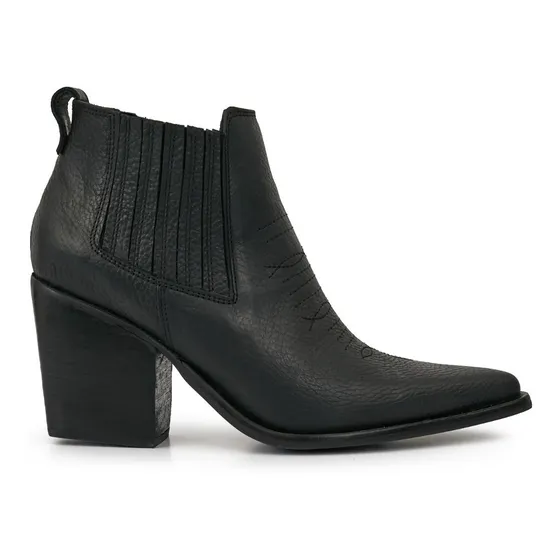 Bota Texana Mujer Cuero Botineta Briganti Zapato Taco Casual