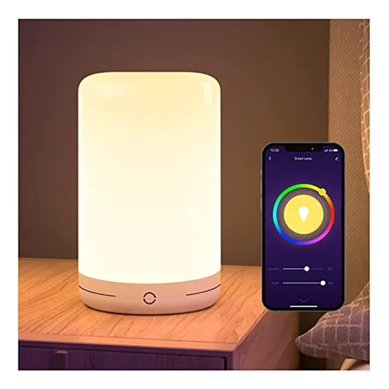 Lámpara De Mesa Inteligente Wifi Alexa Google Táctil Color de la estructura Blanco Color de la pantalla RGB