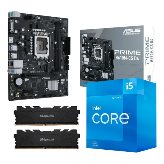 Kit Intel 12ª Geração I5 12400 C/ Vídeo Integrado H610 32gb