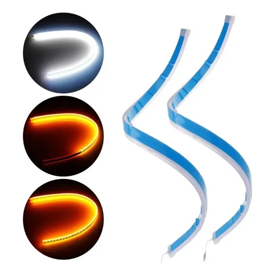 2 Tiras Led Drl 45cm Posición Giro Blanco Ámbar Secuencial