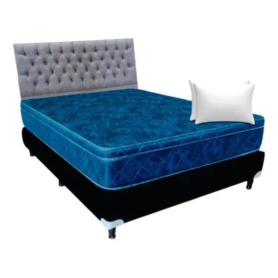 Conjunto Sommier Maxiking 140x190 +respaldo + 2 Al Envio Gra
