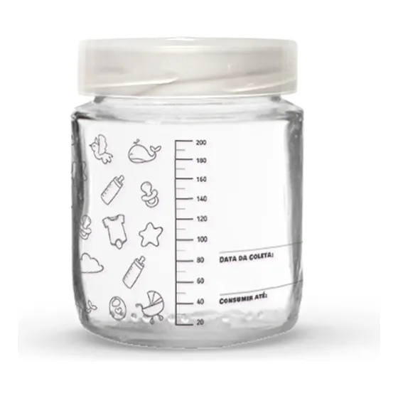 Kit 6 Potes Amamentação / Leite Materno Com Graduação 200ml