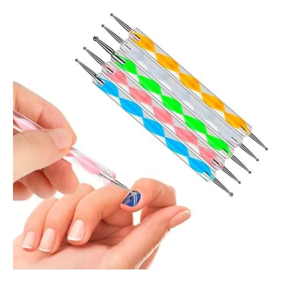 Pinceles Dotting Para Decorar Uñas X 5