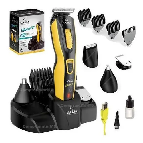 Gama Sport GCX623 rasuradora y cortadora de pelo inalámbrica recargable multifunción profesional color amarillo