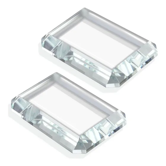 Paquete De 2 Pisapapeles De Vidrio Rectangular, Bloques...