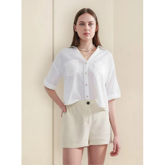 Short De Mujer Marca Seven Color Beige En Viscosa #28190997
