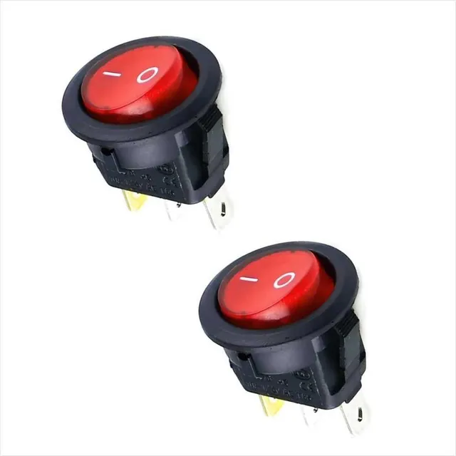 2 X Switch Interruptor Rocker On/off 21mm, 250v, 6a, Con Luz