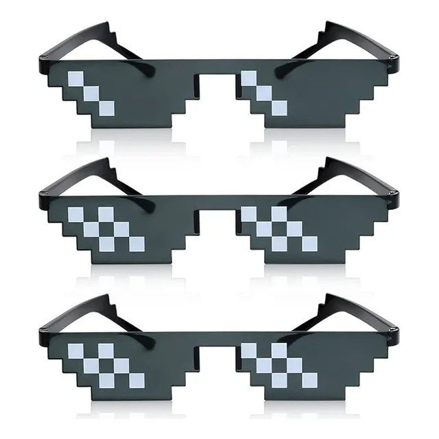 Lentes 8 Bits Para Fiesta Pixelado Pack X3