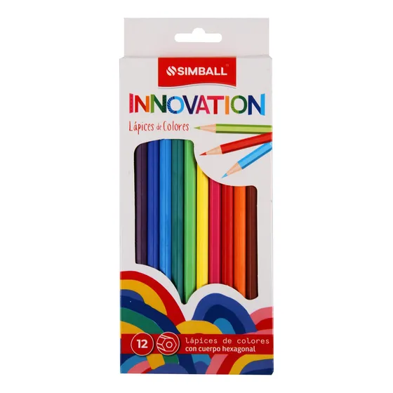 12 Cajas De Lapices De Color Simball Innovation X12 Largos