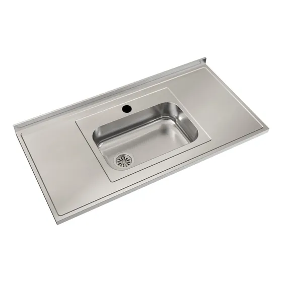Mesada Acero Inoxidable Jhonson Bacha Zz52 Centro 120x61 Cm