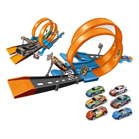 Juguete De Pista De Carros Con 6 Modelos De Coches Deportivo