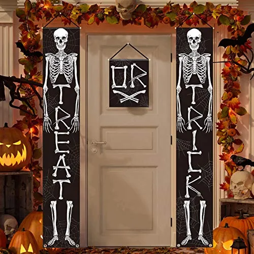 Whaline Halloween Porche Letrero Skeleton Cráneo Y5syq