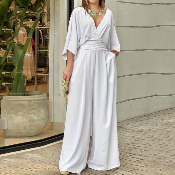 Enteritos De Fiesta Dama Moda Elegante Casual Escote En V