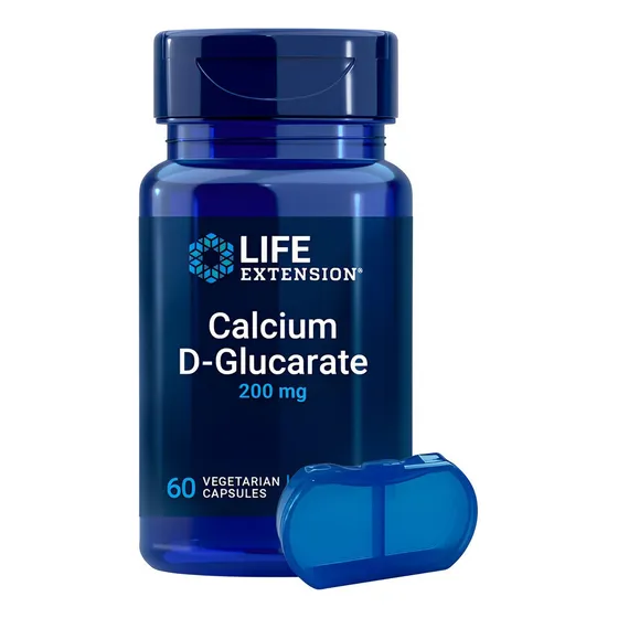 D-glucarato Cálcio 200mg Life Extension 60caps+porta Cápsula Sabor Sem sabor