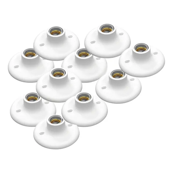 Kit 10 Plafon Led Bivolt Soquete Resistente + Parafusos