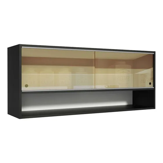 Alacena Gabinete Superior Cocina Madesa Reims 120cm Nn Color Negro