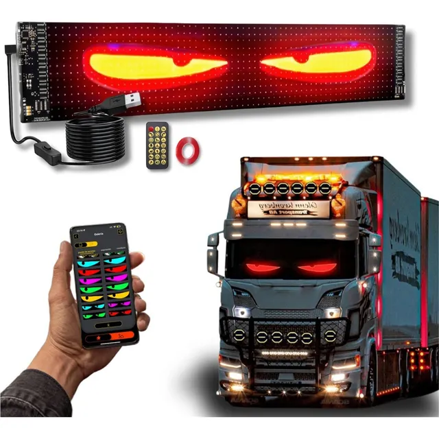 Ojos De Ángel Camion Letrero Luminoso Programable 12x59.5 Cm