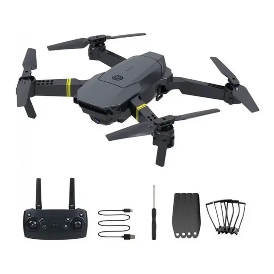 Micro Drone Plegable Recargable Cámara Dual 4k Wifi 2.4ghz Color Negro