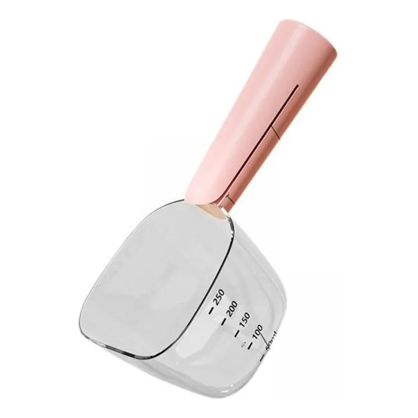 2 Cuchara Para Comida Para Mascotas Con Báscula, Taza Rosa