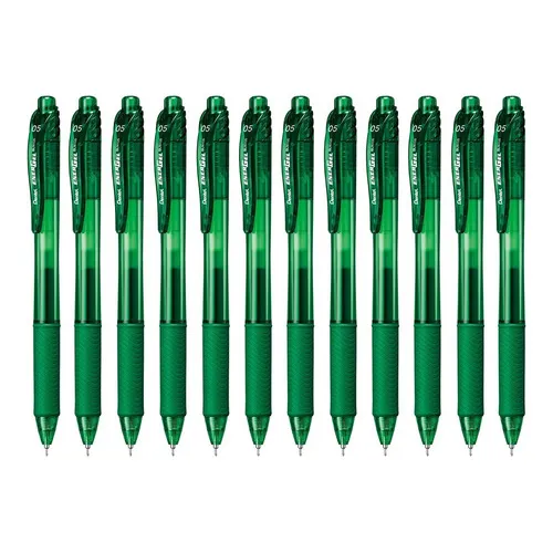 Bolígrafos Pentel Energel Bln105 Tinta Gel Líquida 0.5mm 12u Color de la tinta Verde