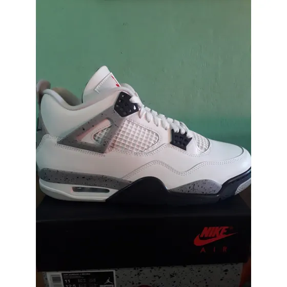Tenis Jordan Retro 4 White Cement Talla 29cm-9mex