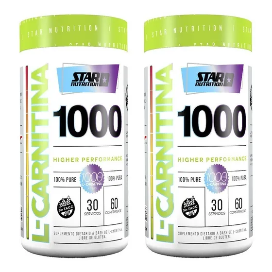 L-carnitina 1000 120 Tabs. Star Nutrition Quemador De Grasas