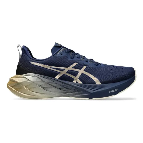 Tênis Asics Novablast 4 Platinum -  Azul Marinho Com Dourado