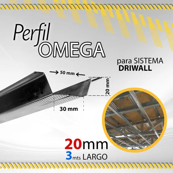 Perfil Omega Para Sistema Driwall 20mm X 3mts / 0000000926