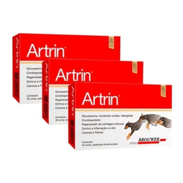 Kit C/3 Artrin Anti-inflamatório Brouwer 90 Comprimidos