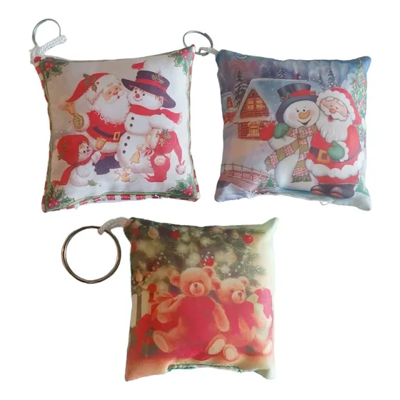 Llaveros Mini Cojines Mini Almohaditas Navidad (precio X 3)