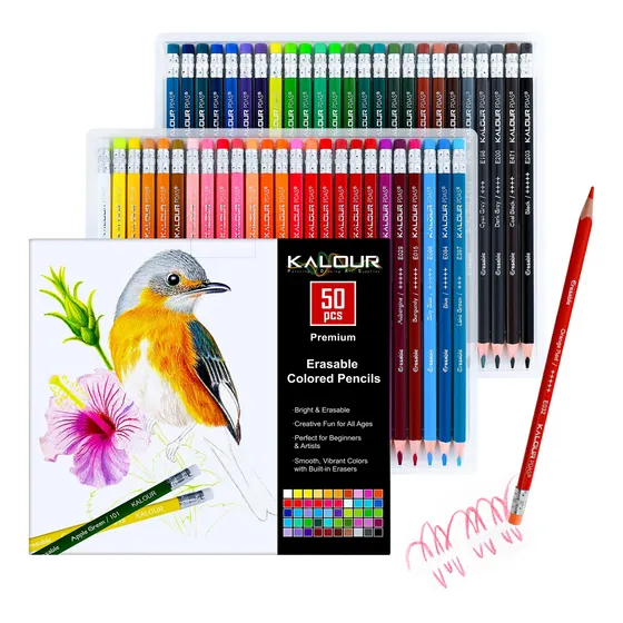 Juego De 50 Lápices De Colores Borrables Y Vibrantes