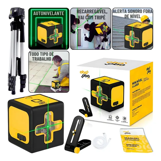 Nivel Laser Verde Digital Profissional Tripé Bolha 20m2l 360