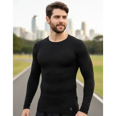 Camiseta Térmica Masculina Run Vb Preta Lupo 9990 - Preto M