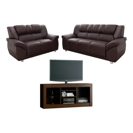 Juego De Living 3+2 Curepos Cordoba + Rack Tv Dormitorio Led