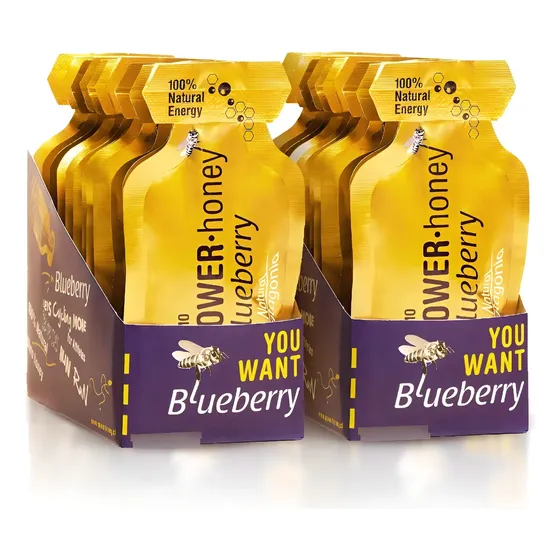 Gel Energético Powerhoney Blueberry 24u 37g Arándano y Cafeína