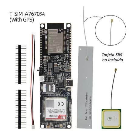 T-sim Esp32 A7670sa 4g Lte + Gps 18650 Ups Panel Solar Sd