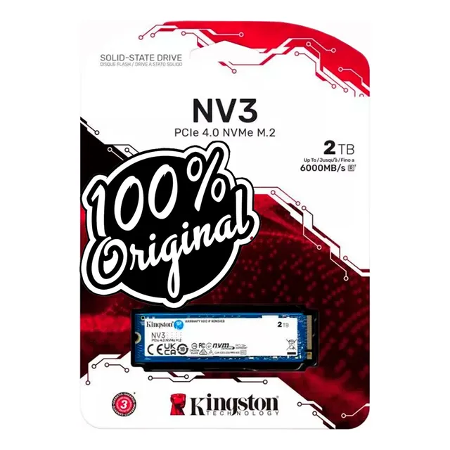 Ssd M2 2tb Kingston Nv3 Pcie 4.0 Nvme 6000mb/s Ultra Fast
