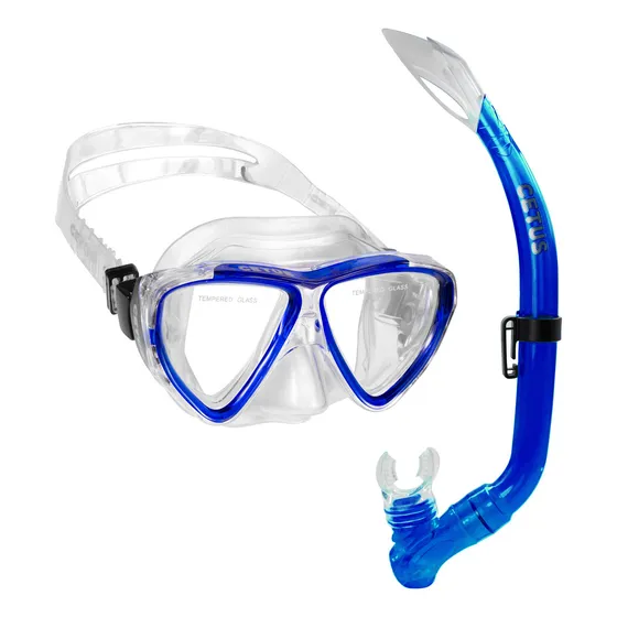 Snorkel E Oculos De Mergulho - Kit Infantil Cetus Bari Cor Azul