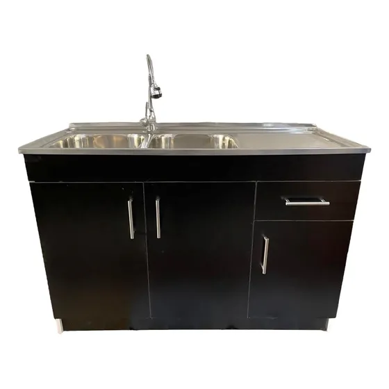 Lavaplatos Con Mueble 120x50 Negro Mdf Sec. Derecho